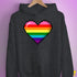 Gilbert Baker Original LGBTQ Gay Rainbow Pride 8-Bit Pixel Heart - Dark Grey Heather